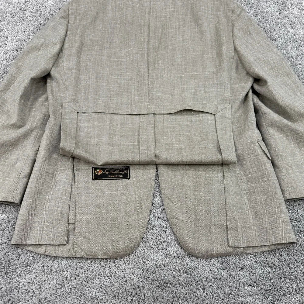 George Bass Loro Piana Blazer Men's 44R Summertime Wool Silk Linen 1/4 Lined